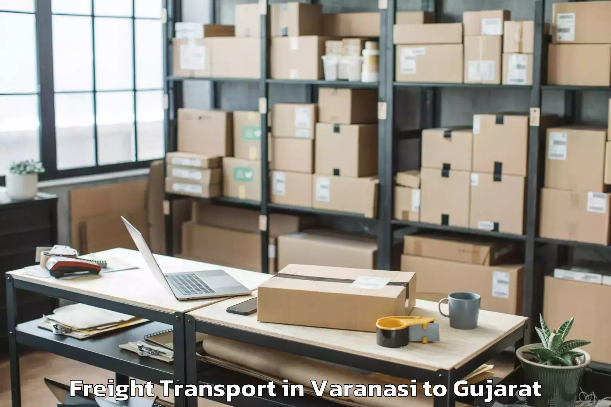 Affordable Varanasi to Waghodia Freight Transport